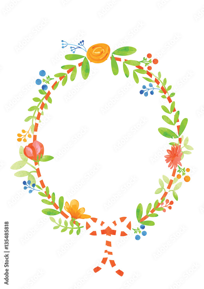 Floral ornament with spring symbol Floral ornament with spring symbol