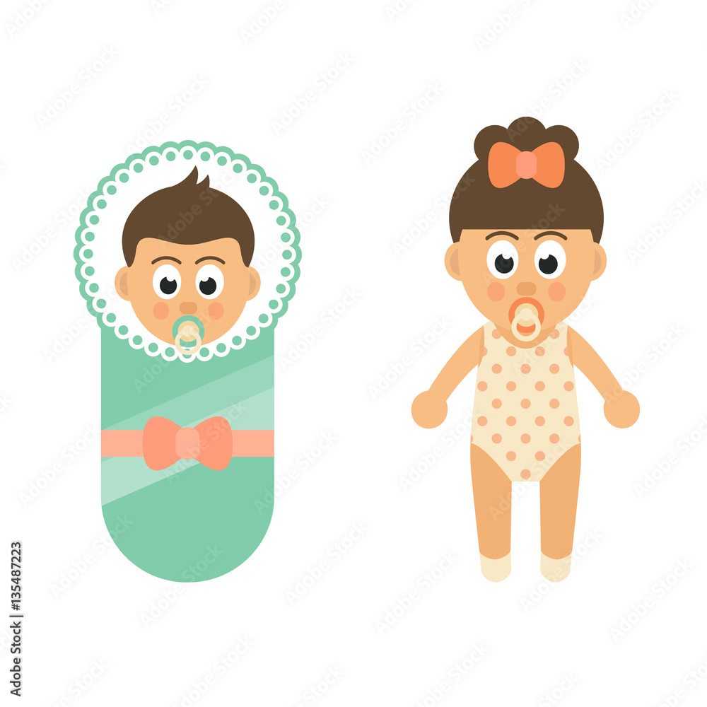 cute little baby boy and cute girl