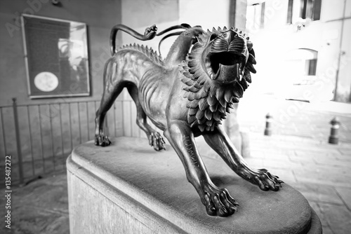 Photography The Chimera, a mythological symbol of Arezzo (Tuscany, black & white)