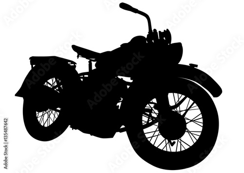 Old big bike on white background