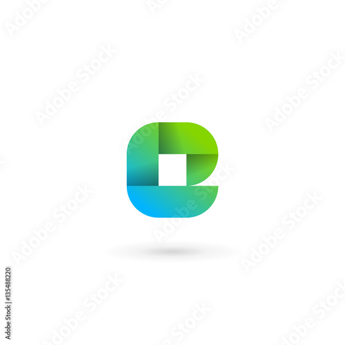 Letter E ribbon logo icon design template elements