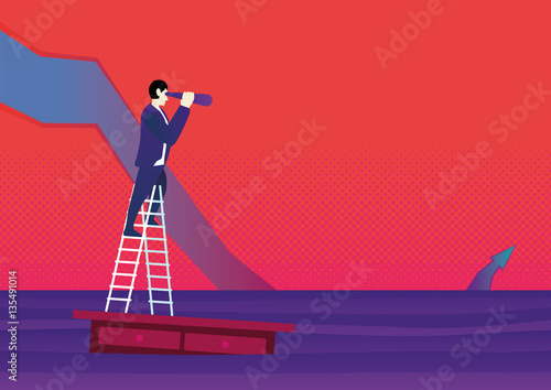 Searching  growth. Business vector concept illustration