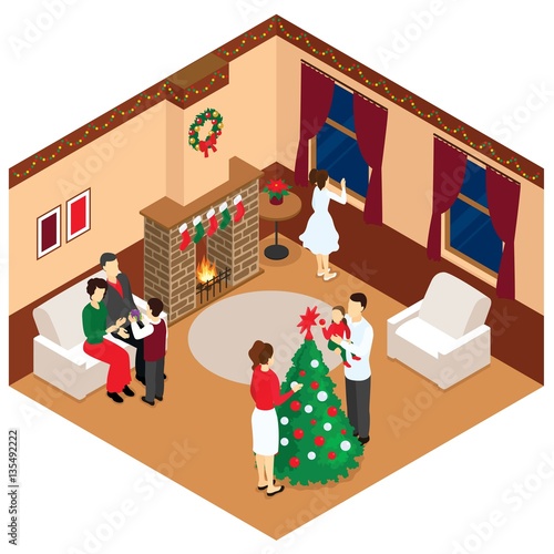 Christmas Holiday Isometric Concept