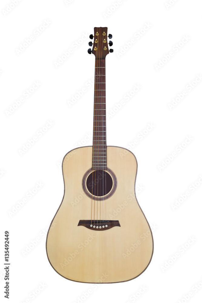 Classical guitar on white background 