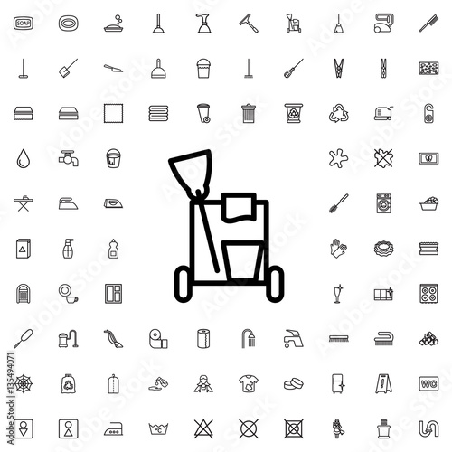 cleaning tools icon illustration