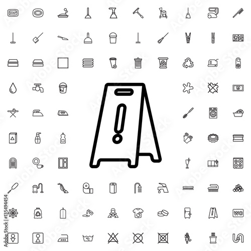 wet floor icon illustration