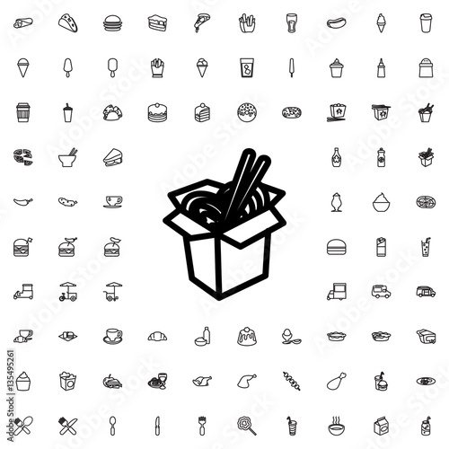 noodles fast food icon illustration