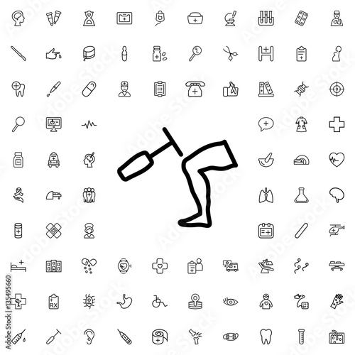 knee hammer reaction check icon illustration