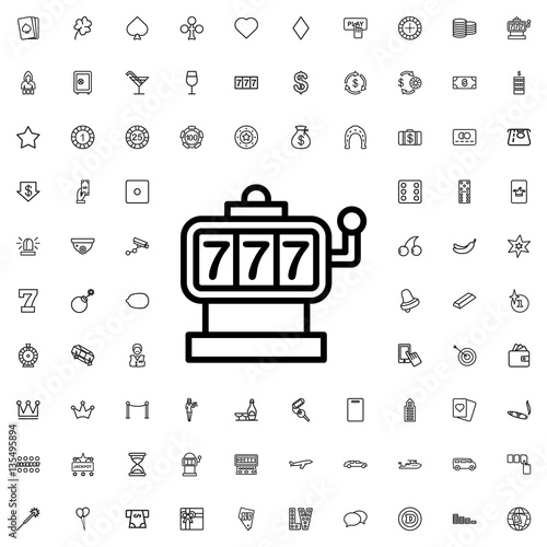 Slot machine icon illustration