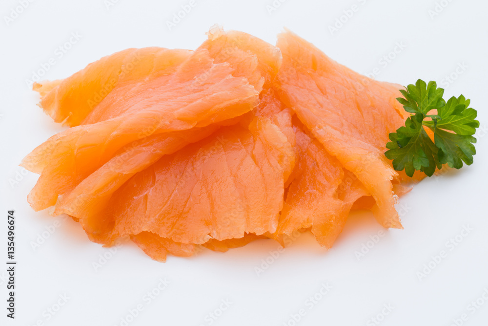 Fresh salmon fillet on isolated white. Fresh salmon fillet on isolated white.
