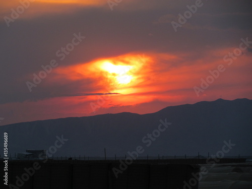 Sunset over Kunduz Province, Afghanistan photo