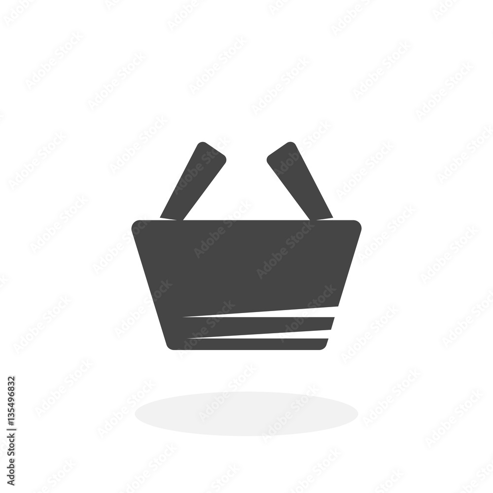 Shopping basket Icon. Vector logo on white background Shopping basket Icon. Vector logo on white background