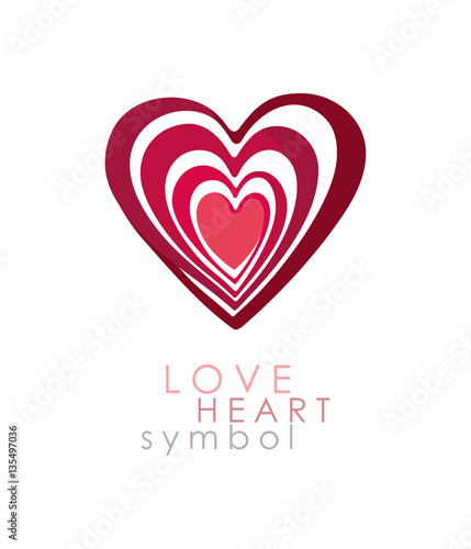 Love Heart Symbol. Optical illusion reiteration deep inside itself.