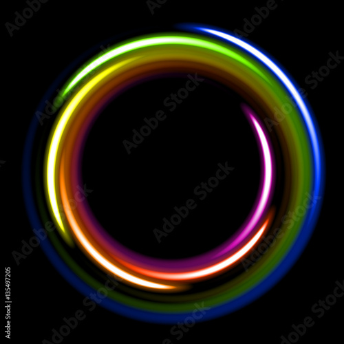 Dark background - template with circles in rainbow colors