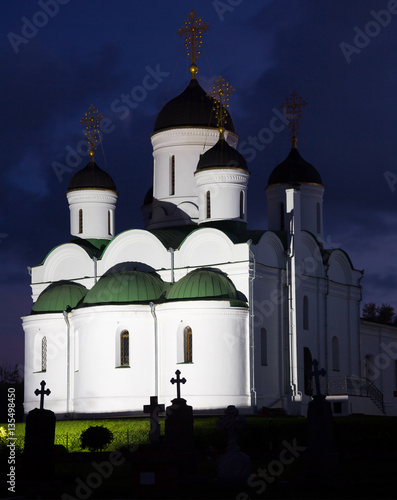 russian monastery in evening