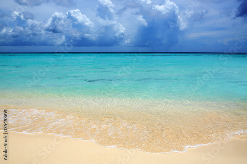 Caribbean sea and blue sky.