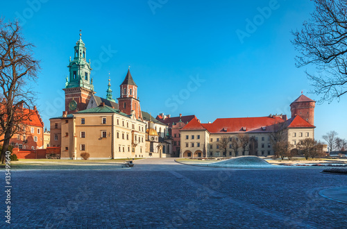 Yard square of Wawel castle in Krakow