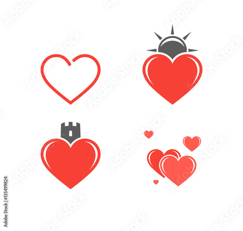 Abstract hearts. Icon set
