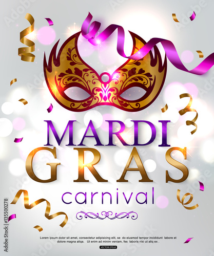 Elegant background for Mardi Gras carnival. Vector illustration.