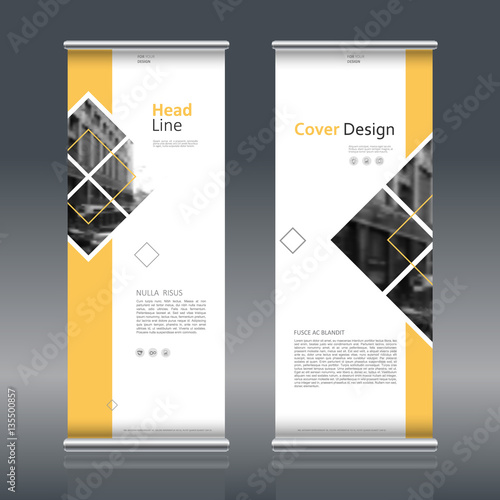 Modern roll up banner for business presentations, concept plans, pilot projects. Vector flyer for annual report, business brochure.