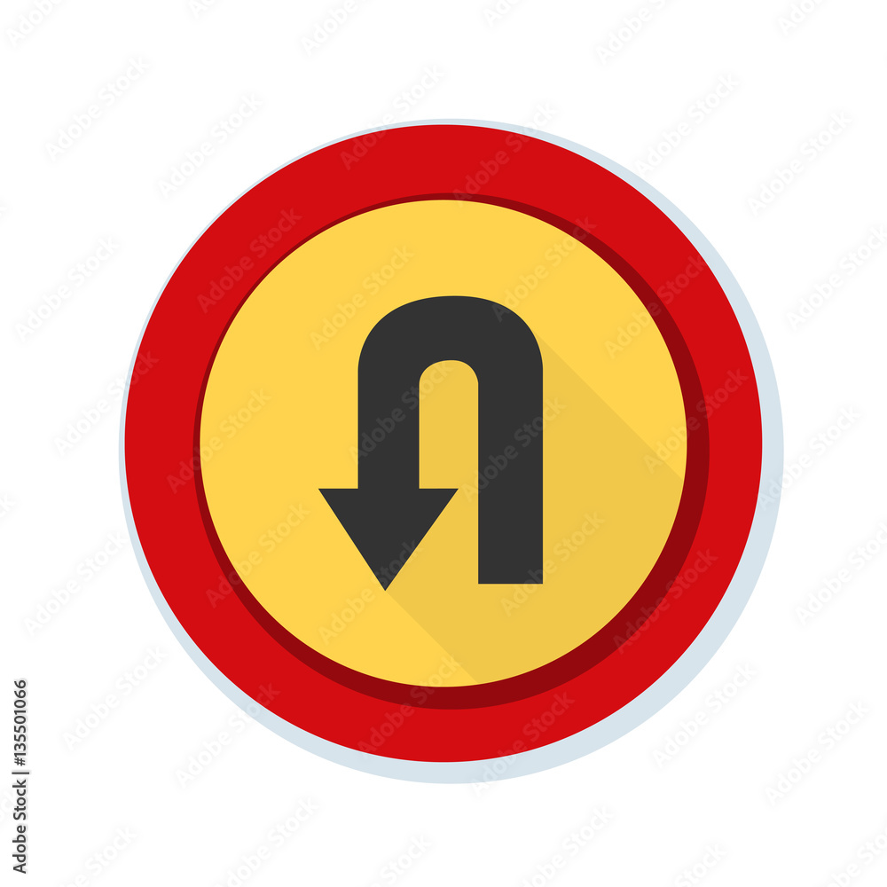 U-Turn sign illustration U-Turn sign illustration