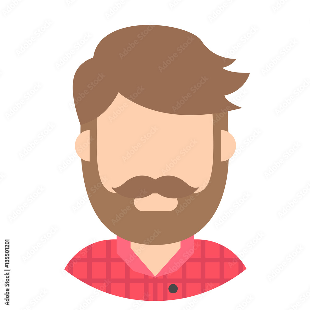 Icon avatar hipster man with beard Icon avatar hipster man with beard