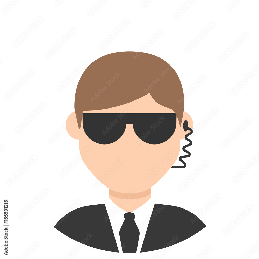 Icon avatar guard in black glasses