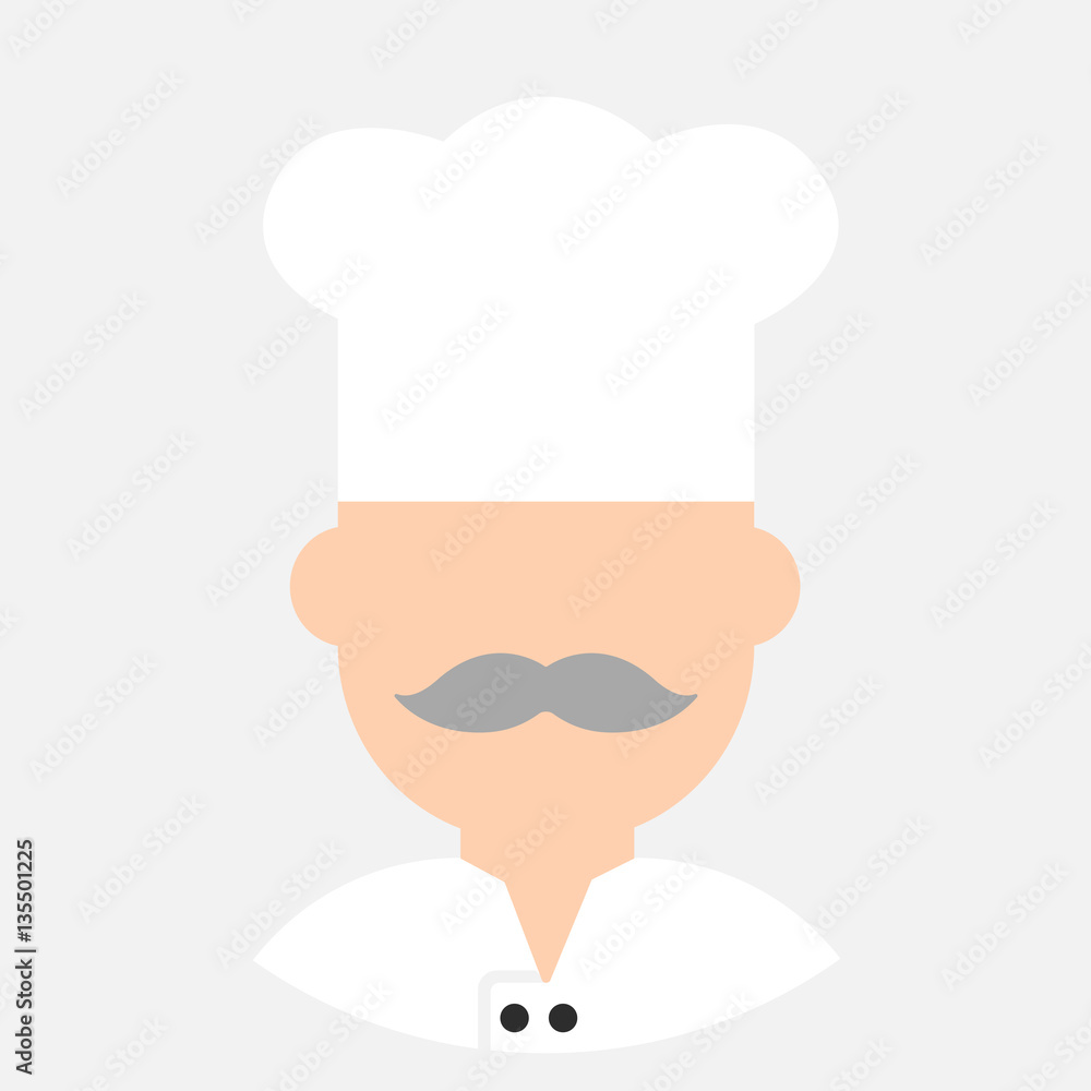 Icon avatar chief cook man in hat