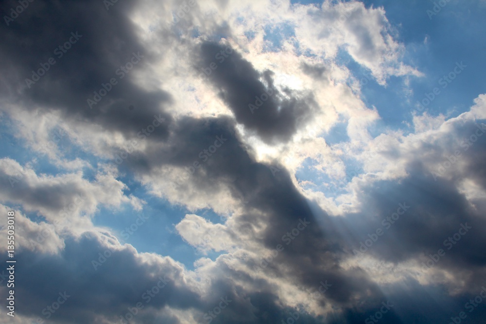 Obraz premium White and Dark Clouds.