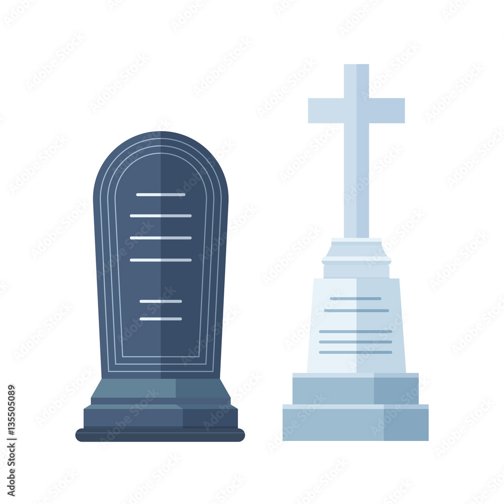 Tombstone crypt vector construction for dead people.