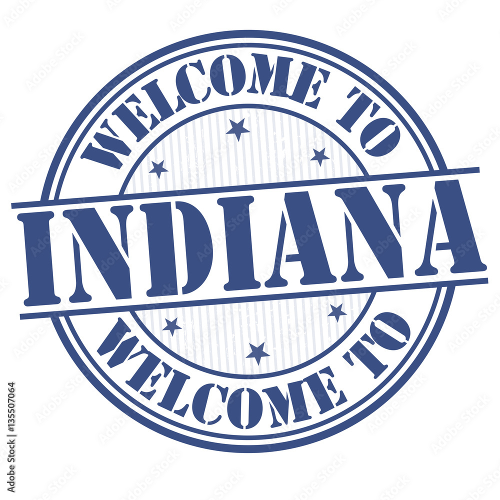 Welcome to Indiana sign or stamp Welcome to Indiana sign or stamp