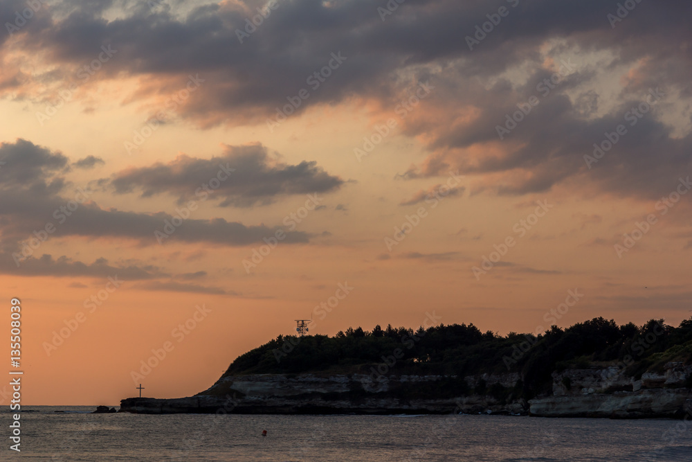 Sunrise Panorama from Beach of town of Tsarevo, Burgas Region, Bulgaria