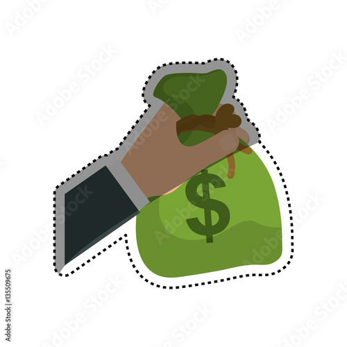 Bag of money icon vector illustration graphic design