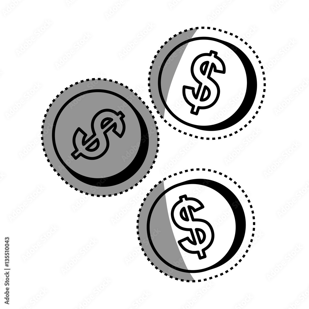 Obraz premium Coins money cash icon vector illustration graphic design