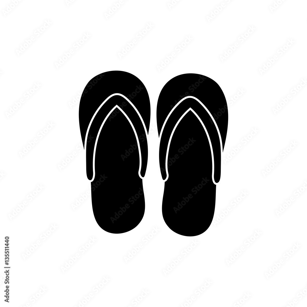 Flip flops sandals icon vector illustration graphic design Flip flops sandals icon vector illustration graphic design