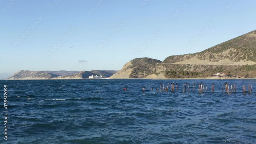 Ocean, waves and beautiful coast. Mountains Ocean, waves and beautiful coast. Mountains