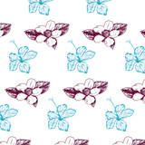 Purple Cyan Floral Pattern
