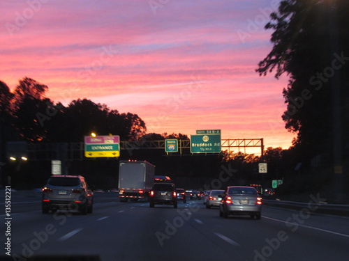 Dusk on the Beltway (Interstate 495 Fairfax County, Virginia)