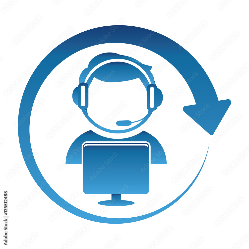 technical support assistant icon image, vector illustration