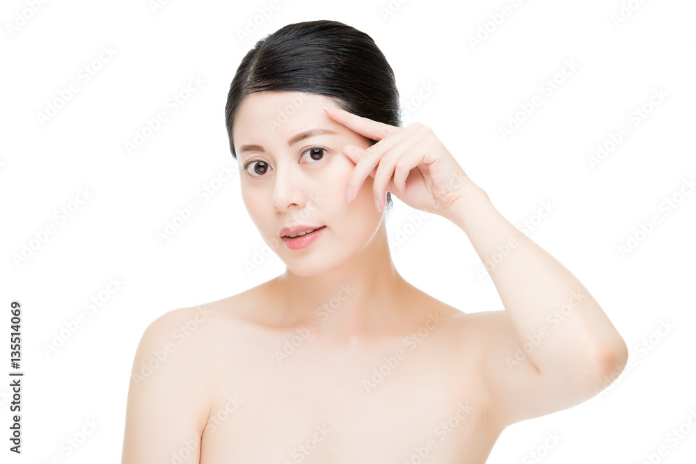 asian beauty woman applying eye cream hand gesture asian beauty woman applying eye cream hand gesture