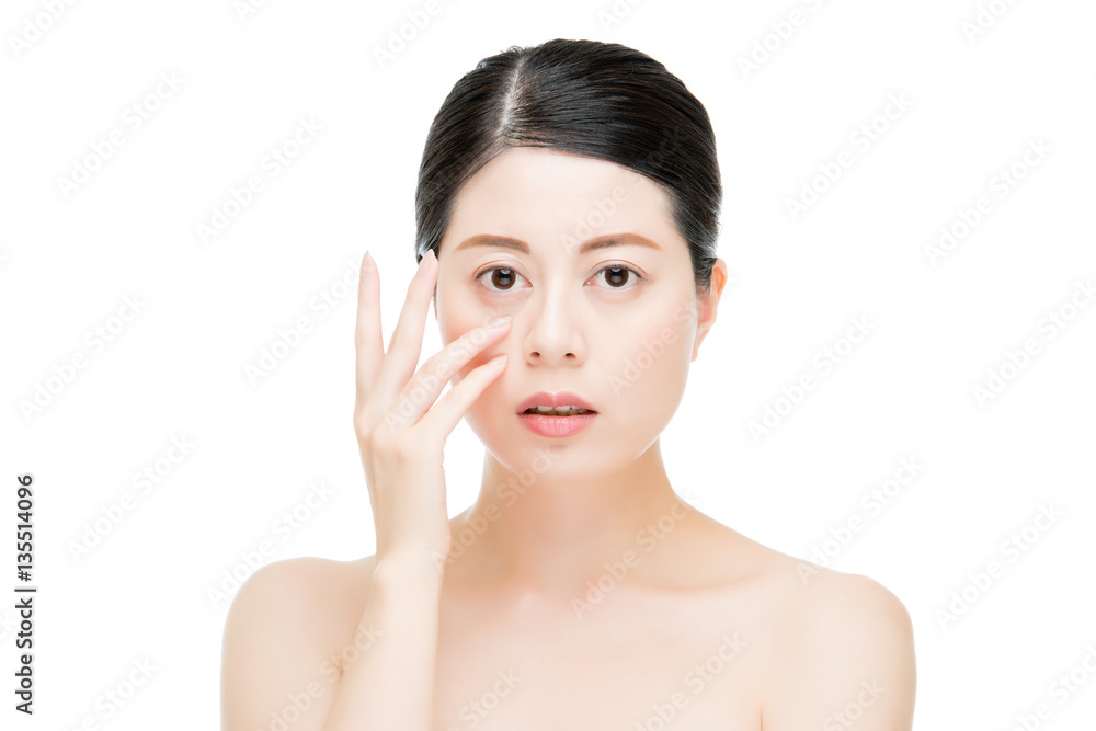 asian beauty woman applying eye cream hand gesture asian beauty woman applying eye cream hand gesture