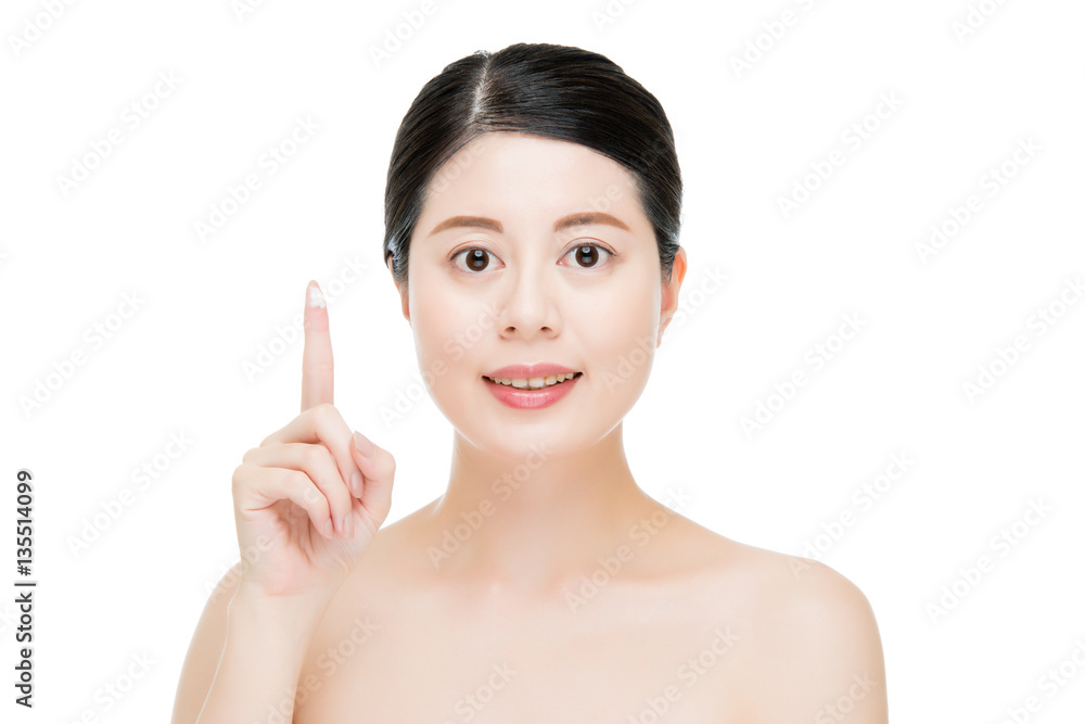 asian beauty woman applying moisturizer lotion on finger asian beauty woman applying moisturizer lotion on finger