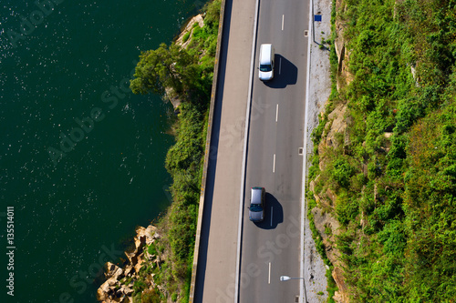 Coastal road. View from above