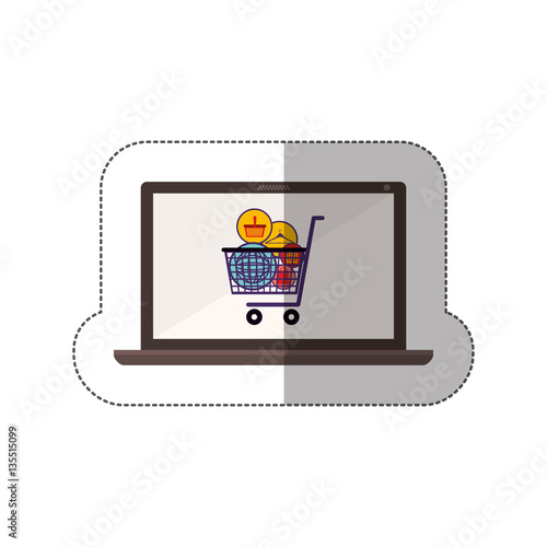 Marketing and shopping online icon vector illustration graphic design