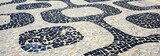 Black and white iconic mosaic by old design pattern at Ipanema Beach Rio de Janeiro - Brazil