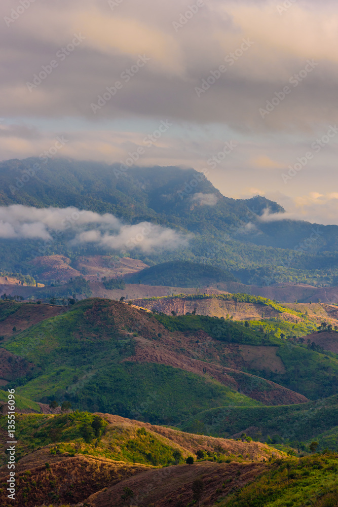 Fototapeta premium Beautiful mountain Nan province in Thailand.