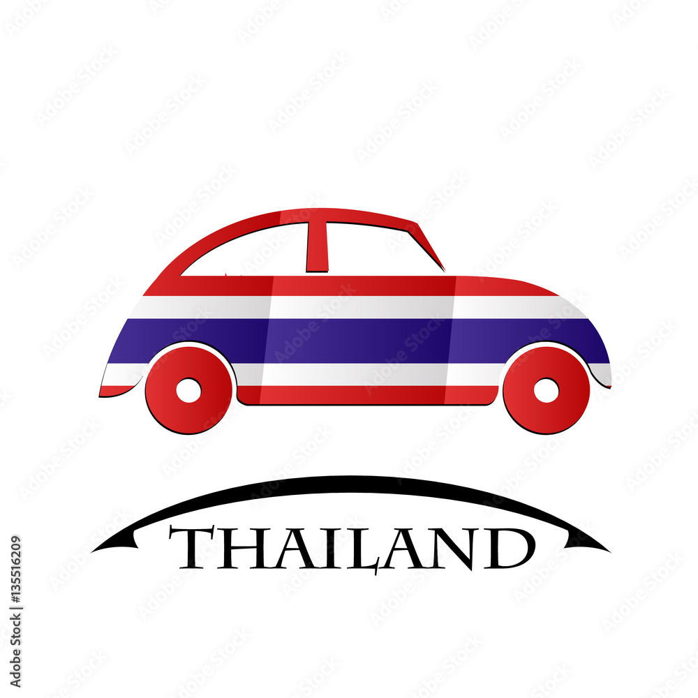 car icon made from the flag of Thailand car icon made from the flag of Thailand