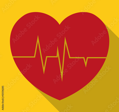 heart cardiogram medical care icon image vector illustration design 