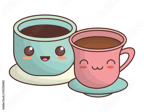 coffee cup kawaii icon image vector illustration design 