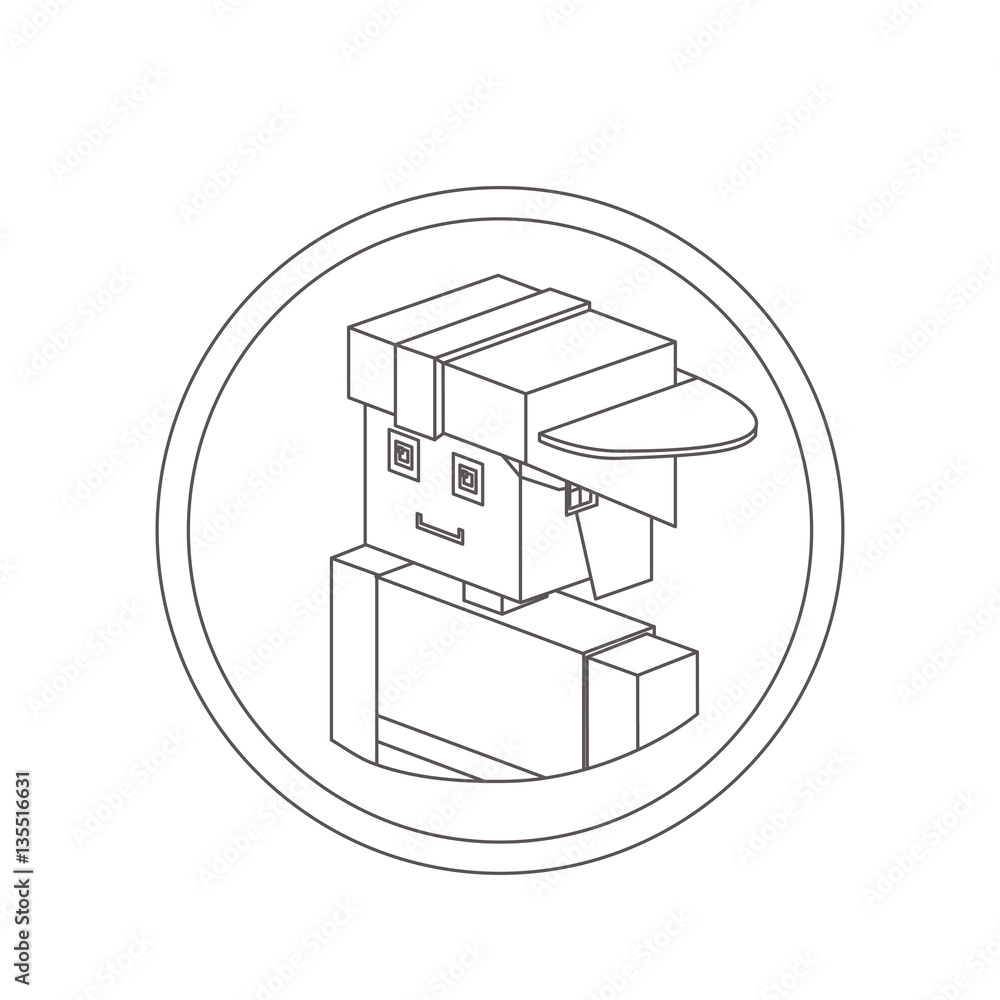 Firefigther isometric avatar icon vector illustration graphic design
